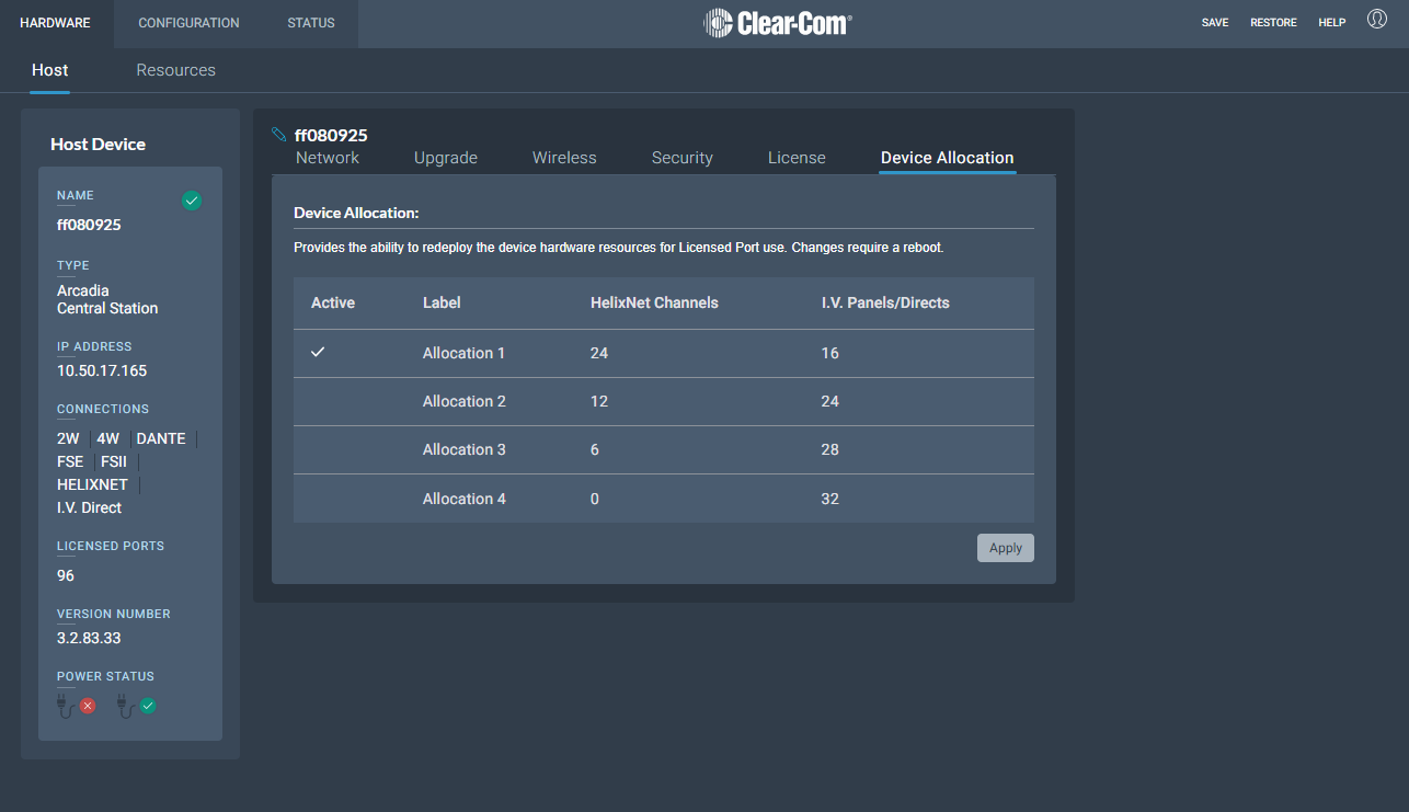 Device Allocation Feature Device Allocation Feature